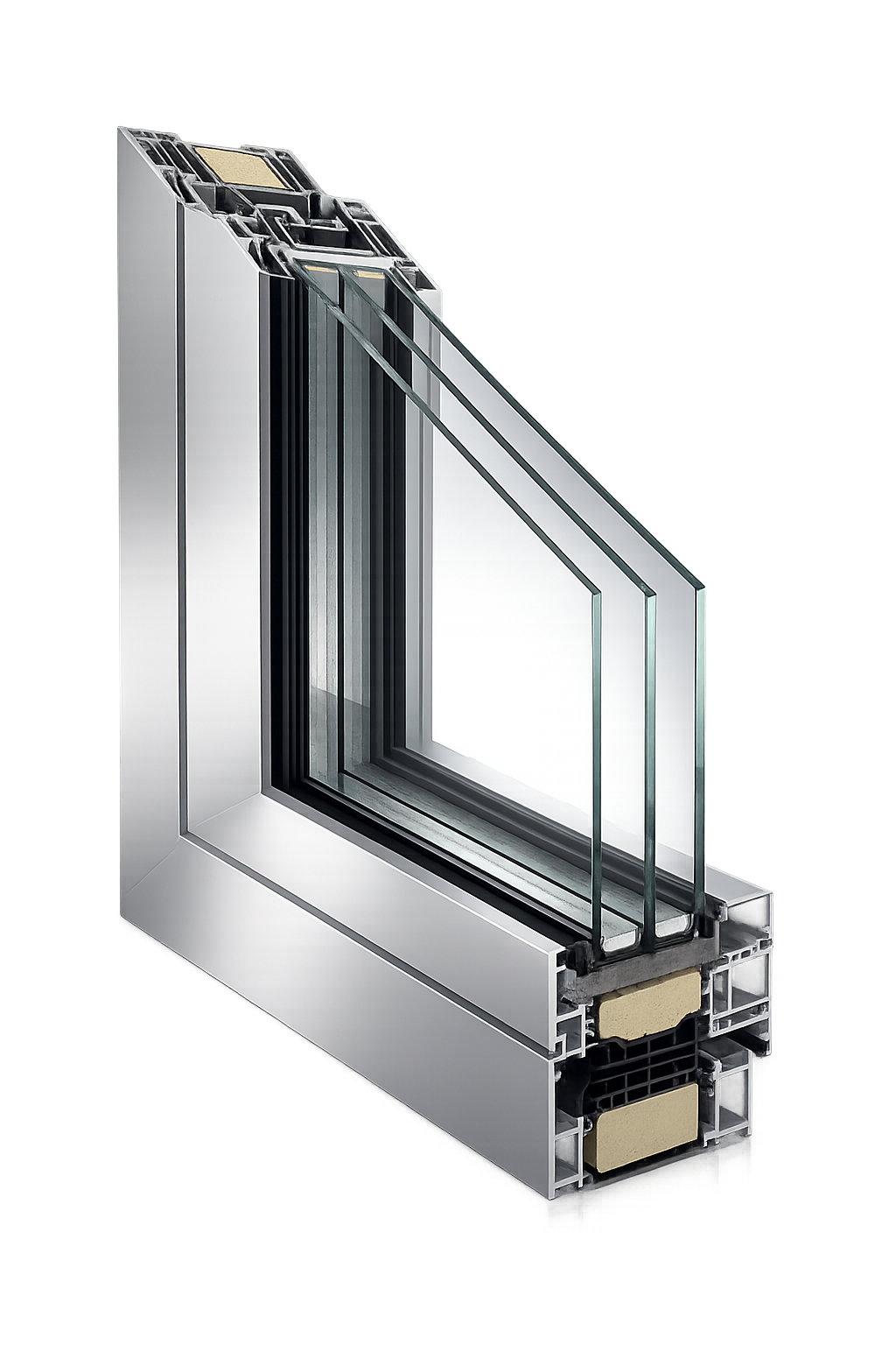 Chromový profil hliníkového okna